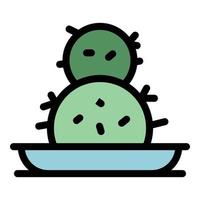 Kaktus Topf Symbol Vektor eben