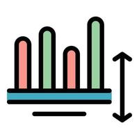 Fortschritt Geschäft Diagramm Symbol Vektor eben