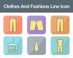 Kleider und Mode Vektor Symbol einstellen
