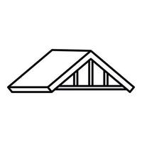 Material Dach Symbol Gliederung Vektor. Gebäude Konstruktion vektor