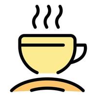 Solarium heiß Kaffee Tasse Symbol Vektor eben