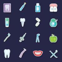 Zahnarzt Symbole einstellen Vektor Aufkleber