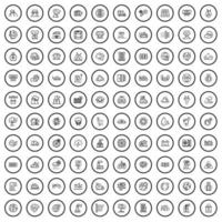 100 Emission Symbole Satz, Gliederung Stil vektor
