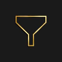 Filter Gold Symbol. Vektor Illustration von golden Symbol auf dunkel Hintergrund