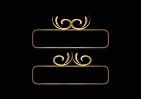 golden kalligraphisch Design Elemente. Gold Speisekarte und Einladung Grenze, Rahmen, Teiler, Seite Dekor. vektor