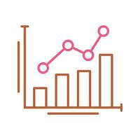Bar Diagramm einzigartig Vektor Symbol