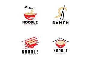 Nudel-Logo, Ramen-Vektor, chinesisches Essen, Markendesign von Fast-Food-Restaurants, Produktmarke, Café, Firmenlogo vektor