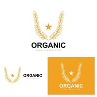 vete ris logotyp, jordbruks organisk växter vektor, lyx design gyllene bageri Ingredienser vektor
