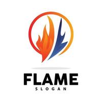 rot Flamme Logo, Verbrennung Hitze Feuer Vektor, Feuer Logo Vorlage Symbol Design vektor