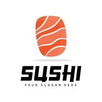 Sushi Logo, japanisch Essen Sushi Meeresfrüchte Vektor, japanisch Küche Produkt Marke Design, Vorlage Symbol vektor