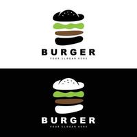 Burger Logo, schnell Essen Design, Brot und Gemüse Vektor, schnell Essen Restaurant Marke Symbol Illustration vektor