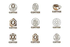 kaffe böna dryck logotyp design i brun Färg vektor illustration