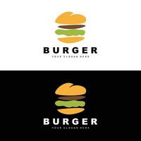 Burger Logo, schnell Essen Design, Brot und Gemüse Vektor, schnell Essen Restaurant Marke Symbol Illustration vektor