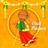 gudi padwa festival koncept, vektor