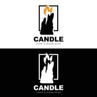 Kerze Logo, elegant romantisch Kerze Licht Abendessen Flamme Licht Design, traditionell Spa Kerze Vektor