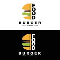 Burger Logo, schnell Essen Design, Brot und Gemüse Vektor, schnell Essen Restaurant Marke Symbol Illustration vektor