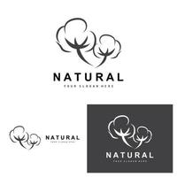 Baumwolle Logo, natürlich biologisch organisch Pflanze Design, Schönheit Textil- und Kleidung Vektor, Sanft Baumwolle Blumen vektor