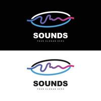 ljud Vinka logotyp, utjämnare design, musik Vinka vibration, enkel vektor ikon med linje stil