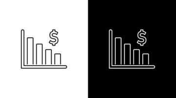 Geschäft profitieren Nieder Fortschritt Statistik Infografik Daten Analyse Gliederung Symbol Design Diagramm Bar vektor