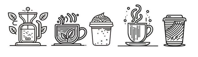 enkel kaffe linje konst ikon vektor illustration. eps10