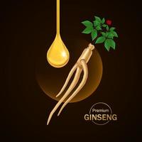 premie ginseng vektor illustration