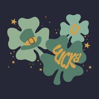 st, Patricks dag grafisk för t-shirt, mugg, klistermärke, duk, gåva kort, vykort, banderoller, inbjudan, posters mörk vektor