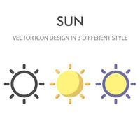 sol ikon pack isolerad på vit bakgrund. för din webbdesign, logotyp, app, ui. vektorgrafikillustration och redigerbar stroke. eps 10. vektor