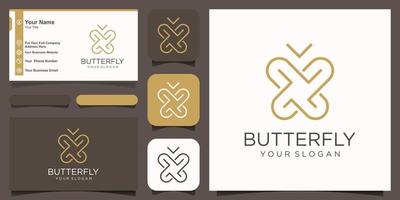 Schmetterling Logo. Luxus Linie Logo Design Illustration. vektor