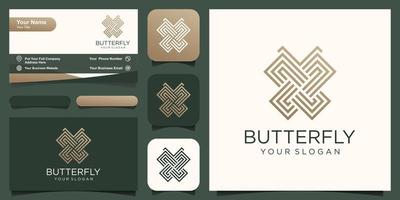 Schmetterling Logo. Luxus Linie Logo Design Illustration. vektor