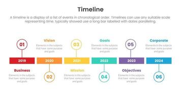 Zeitleiste einstellen von Punkt Infografik mit Rechteck Box gestalten horizontal Konzept zum rutschen Präsentation Vorlage Banner vektor