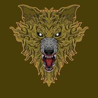 Wolf Design Kopf Emblem von aggressiv wütend Illustration Ihre Fan-Shop oder Geschäft vektor