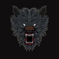 Wolf Design Kopf Emblem von aggressiv wütend Illustration Ihre Fan-Shop oder Geschäft vektor