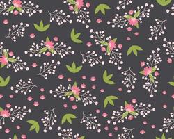nahtloses Muster mit niedlichen Blumen. handgezeichnetes Sommerflora-Textil vektor