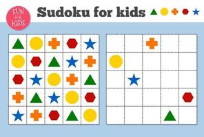 sudoku. barn och vuxen matematisk mosaik. magiska torget. logik pusselspel. vektor
