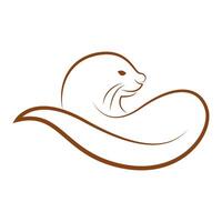 Otter Symbol Logo Design vektor