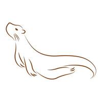 Otter Symbol Logo Design vektor