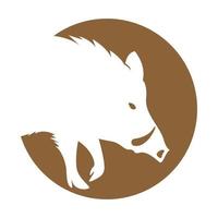 vild vildsvin logotyp ikon design vektor