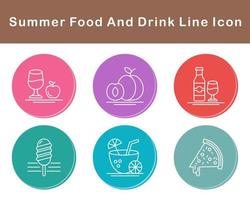 Sommer- Essen und trinken Vektor Symbol einstellen