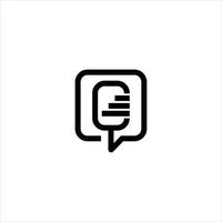 podcast chatt logotyp vektor ikon