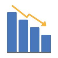 Nieder Graph Symbol Vektor Illustration zum die Info Daten Statistik und Geschäft Finanzen