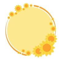 Text Box Zitat Rahmen Vektor Illustration mit Natur Sonnenblume Blumen-