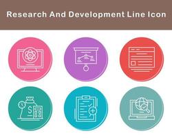 forskning och utveckling vektor ikon uppsättning