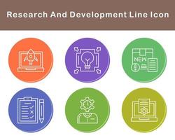 forskning och utveckling vektor ikon uppsättning