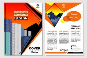 broschyr mallar, flygblad, broschyrer, affischer, omslag mönster, layout utrymmen för Foto bakgrunder, vektor illustration mallar i a4 storlek. orange Färg broschyr med drake mönster