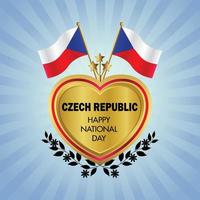 Tschechisch Republik Flagge Unabhängigkeit Tag mit Gold Herz vektor