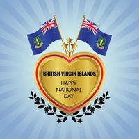 britisch Jungfrau Inseln Flagge Unabhängigkeit Tag mit Gold Herz vektor