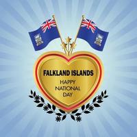 Falkland Inseln Flagge Unabhängigkeit Tag mit Gold Herz vektor