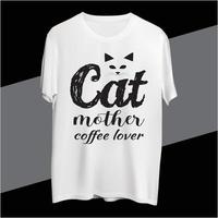 katt mor kaffe älskare t skjorta design vektor