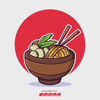 Hand gezeichnet süß Ramen Illustration vektor