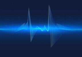 abstrakt Hintergrund Technologie zeigen Herz Bewertung Graph es ist ein Graph zeigen das Rhythmus von Ihre Herz Pumpen. dunkel Blau Hintergrund mit Gitter vektor